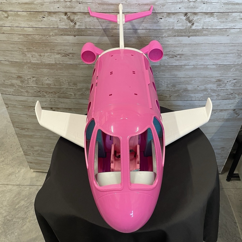 Barbie Dream Plane Airplane Jumbo Jet 2019 Mattel Play Set Pink + Serving Cart - Picture 3 of 16